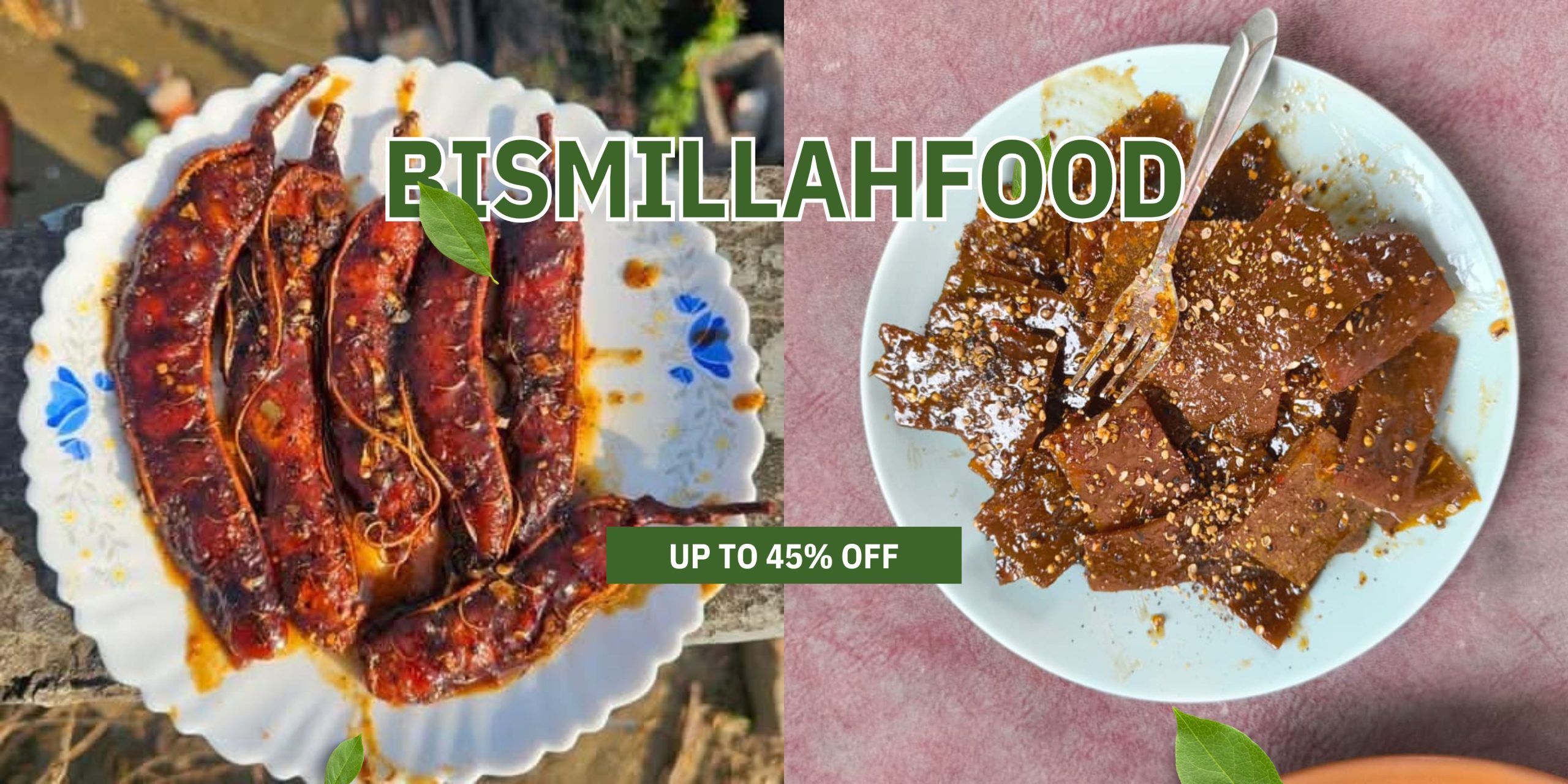 Green and White Simple Food Banner